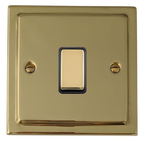 G&H TB305 Trimline Plate Polished Brass 1 Gang Intermediate Rocker Light Switch