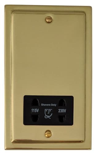 G&H TB30B Trimline Plate Polished Brass Dual Voltage Shaver Socket 115-230V