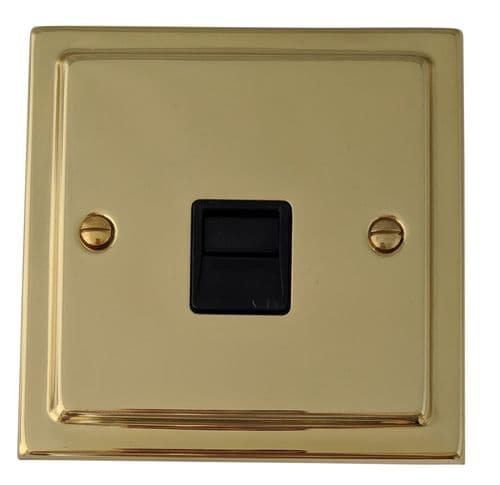 G&H TB34B Trimline Plate Polished Brass 1 Gang Slave BT Telephone Socket