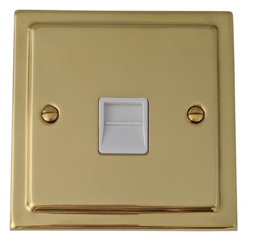 G&H TB34W Trimline Plate Polished Brass 1 Gang Slave BT Telephone Socket