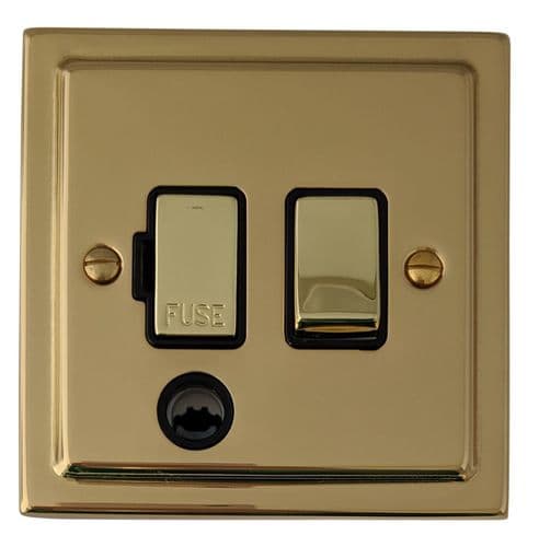 G&H TB356 Trimline Plate Polished Brass 1 Gang Fused Spur 13A Switched & Flex Outlet