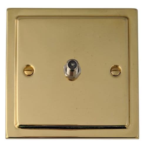 G&H TB37 Trimline Plate Polished Brass 1 Gang Single Satellite Point Socket