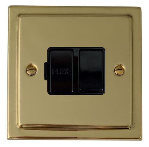 G&H TB57B Trimline Plate Polished Brass 1 Gang Fused Spur 13A Switched
