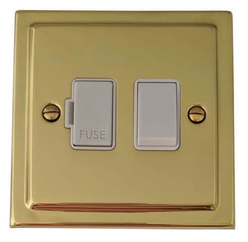 G&H TB57W Trimline Plate Polished Brass 1 Gang Fused Spur 13A Switched