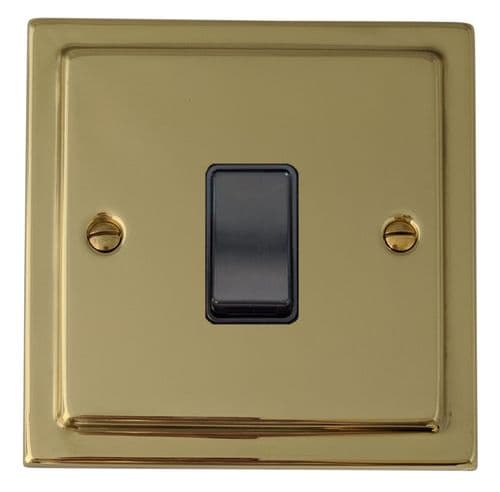 G&H TB5B Trimline Plate Polished Brass 1 Gang Intermediate Rocker Light Switch