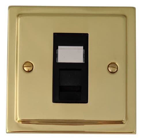 G&H TB61B Trimline Plate Polished Brass 1 Gang RJ45 Cat5e Data Socket