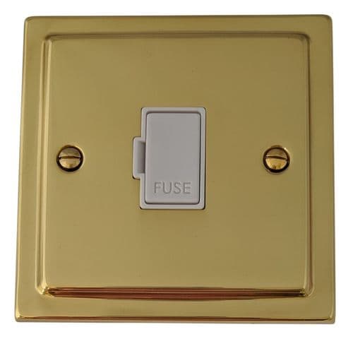 G&H TB90W Trimline Plate Polished Brass 1 Gang Fused Spur 13A Unswitched