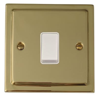 G&H TBUL1W Trimline Plate Unlacquered Polished Brass 1 Gang 1 or 2 Way Rocker Light Switch