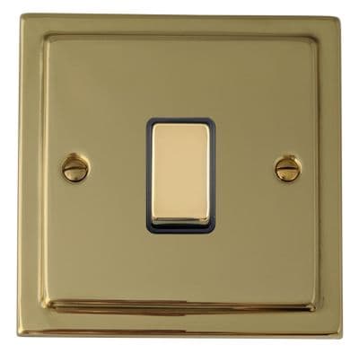 G&H TBUL305 Trimline Plate Unlacquered Polished Brass 1 Gang Intermediate Rocker Light Switch