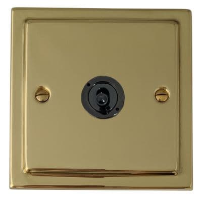 G&H TBUL381-FBK Trimline Plate Unlacquered Polished Brass 1 Gang 2 Way Toggle Light Switch