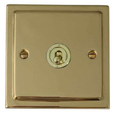 G&H TBUL385-PB Trimline Plate Unlacquered Polished Brass 1 Gang Intermediate Toggle Light Switch