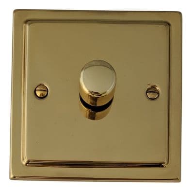 G&H TBUL521 Trimline Plate Unlacquered Polished Brass 1 Gang 1 or 2 Way LED Dimmer Switch