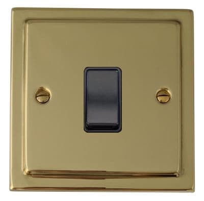 G&H TBUL5B Trimline Plate Unlacquered Polished Brass 1 Gang Intermediate Rocker Light Switch