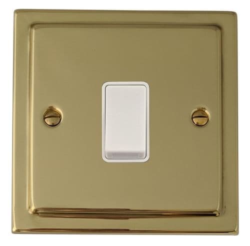 G&H TBUL5W Trimline Plate Unlacquered Polished Brass 1 Gang Intermediate Rocker Light Switch