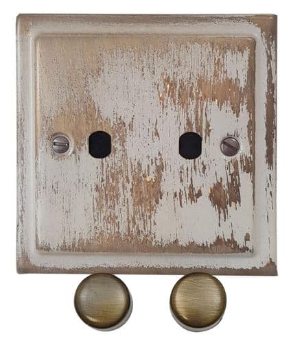 G&H TDB12-PK Trimline Plate Dover Bronze 2 Gang Dimmer Plate Only inc Dimmer Knobs