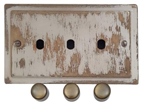 G&H TDB13-PK Trimline Plate Dover Bronze 3 Gang Dimmer Plate Only inc Dimmer Knobs