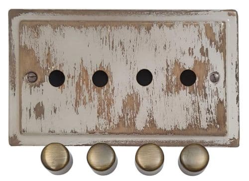 G&H TDB14-PK Trimline Plate Dover Bronze 4 Gang Dimmer Plate Only inc Dimmer Knobs