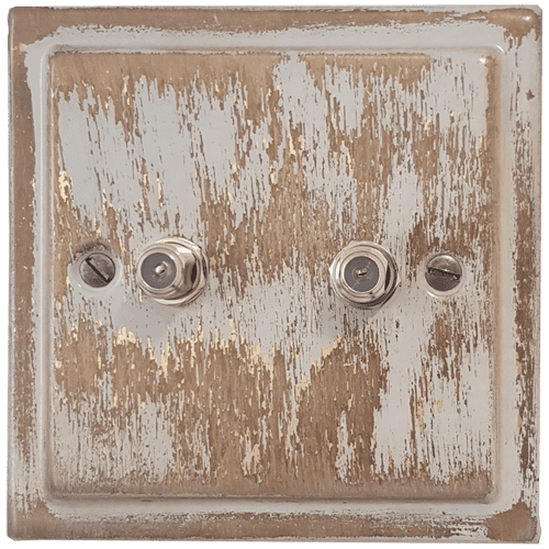 G&H TDB237 Trimline Plate Dover Bronze 2 Gang Satellite Socket Point