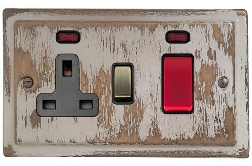 G&H TDB329 Trimline Plate Dover Bronze 45 Amp DP Cooker Switch & 13A Switched Socket