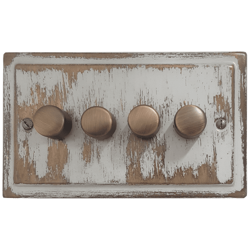 G&H TDB524 Trimline Plate Dover Bronze 4 Gang 1 or 2 Way LED Dimmer Switch