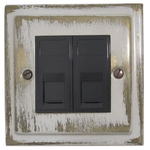 G&H TDB62B Trimline Plate Dover Bronze 2 Gang RJ45 Cat5e Data Socket Point