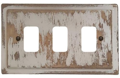 G&H TDB73 Trimline Plate Dover Bronze 3 Gang Grid Plate to suit G&H Grid Modules