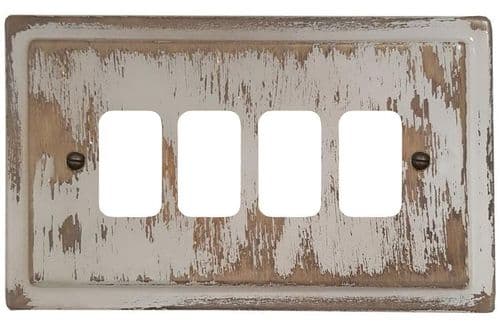 G&H TDB74 Trimline Plate Dover Bronze 4 Gang Grid Plate to suit G&H Grid Modules