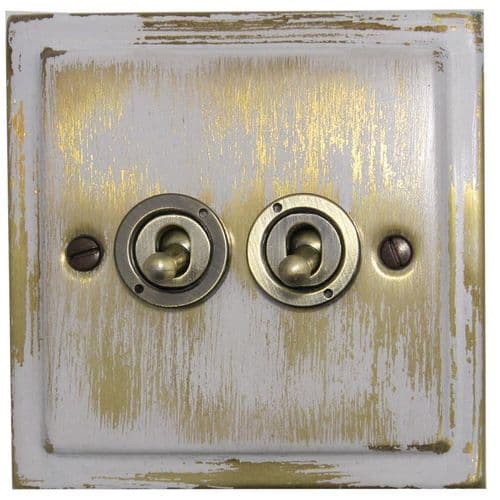 G&H TDB82C-AB Trimline Plate Dover Bronze 2 Gang Intermediate Toggle Light Switch