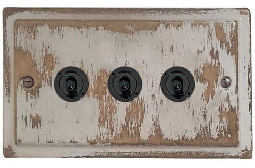 G&H TDB83D-FBK Trimline Plate Dover Bronze 3 Gang Intermediate Toggle Light Switch