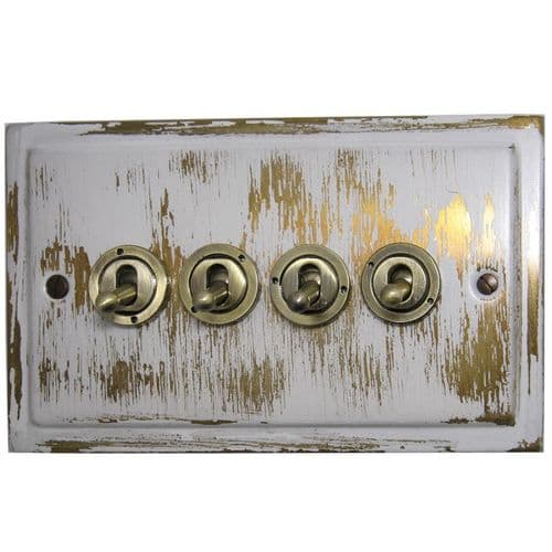 G&H TDB84E-AB Trimline Plate Dover Bronze 4 Gang Intermediate Toggle Light Switch