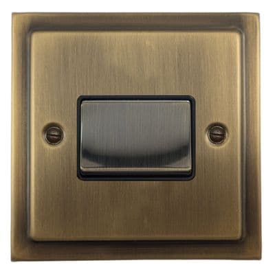 G&H TLAB369 Trimline Plate Light Antique Brass 1 Gang Triple Pole 10A Fan Isolator Switch
