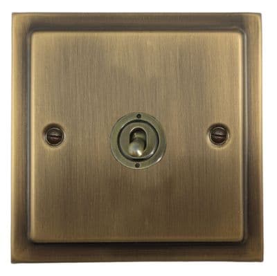 G&H TLAB381-AB Trimline Plate Light Antique Brass 1 Gang 1 or 2 Way Toggle Light Switch