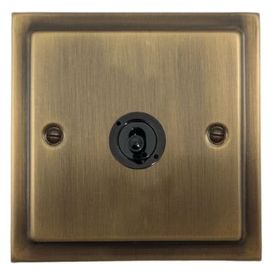 G&H TLAB381-FBK Trimline Plate Light Antique Brass 1 Gang 2 Way Toggle Light Switch