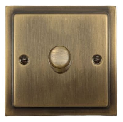 G&H TLAB521 Trimline Plate Light Antique Brass 1 Gang 1 or 2 Way LED Dimmer Switch