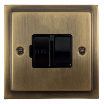 G&H TLAB57B Trimline Plate Light Antique Brass 1 Gang Fused Spur 13A Switched