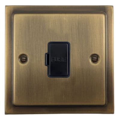 G&H TLAB90B Trimline Plate Light Antique Brass 1 Gang Fused Spur 13A Unswitched