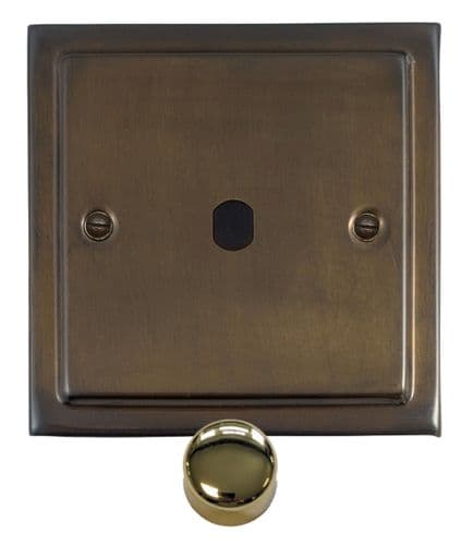 G&H TMBZ11-PK-PB Trimline Plate Medium Bronze 1 Gang Dimmer Plate Only inc Dimmer Knobs