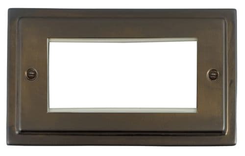G&H TMBZ164 Trimline Plate Medium Bronze 2 Gang 4 Euro Module Plate