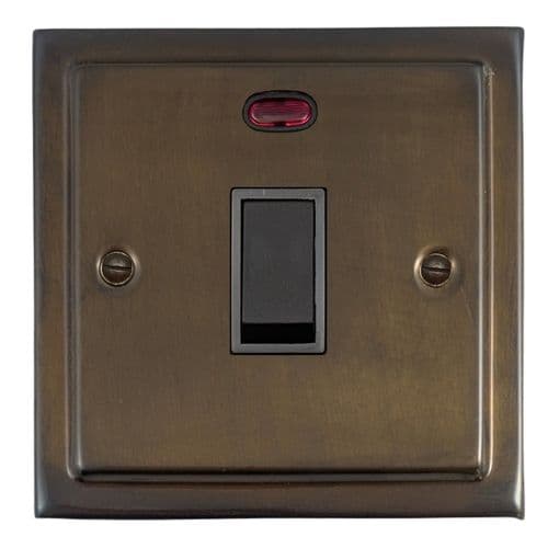 G&H TMBZ26B Trimline Plate Medium Bronze 1 Gang 20 Amp Double Pole Switch & Neon