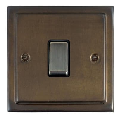 G&H TMBZ301-AB Trimline Plate Medium Bronze 1 Gang 1 or 2 Way Rocker Light Switch
