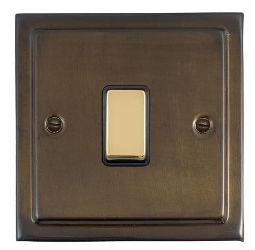 G&H TMBZ301-PB Trimline Plate Medium Bronze 1 Gang 1 or 2 Way Rocker Light Switch