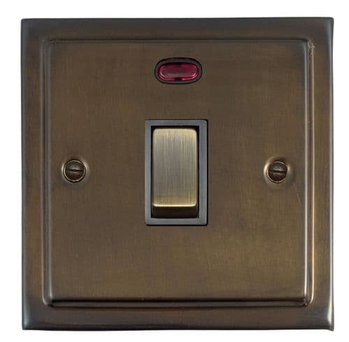 G&H TMBZ326-AB Trimline Plate Medium Bronze 1 Gang 20 Amp Double Pole Switch & Neon