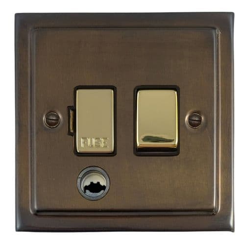 G&H TMBZ356-PB Trimline Plate Medium Bronze 1 Gang Fused Spur 13A Switched & Flex Outlet