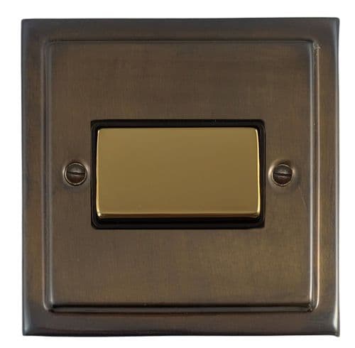 G&H TMBZ369-PB Trimline Plate Medium Bronze 1 Gang Triple Pole 10A Fan Isolator Switch