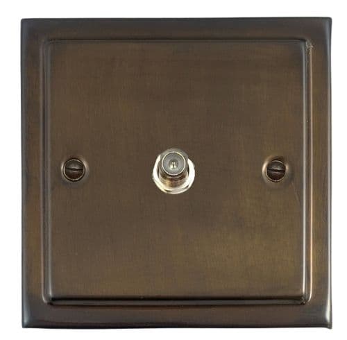 G&H TMBZ37 Trimline Plate Medium Bronze 1 Gang Single Satellite Point Socket