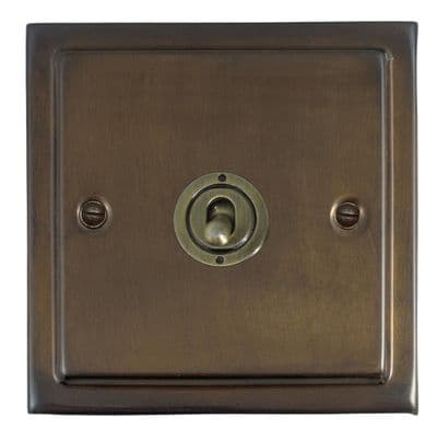 G&H TMBZ381-AB Trimline Plate Medium Bronze 1 Gang 1 or 2 Way Toggle Light Switch