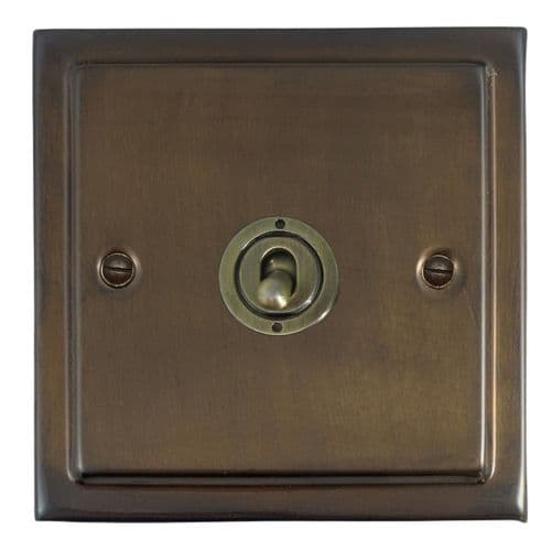 G&H TMBZ381-AB Trimline Plate Medium Bronze 1 Gang 1 or 2 Way Toggle Light Switch