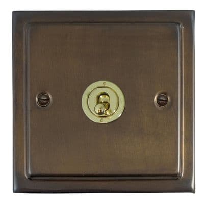 G&H TMBZ381-PB Trimline Plate Medium Bronze 1 Gang 1 or 2 Way Toggle Light Switch
