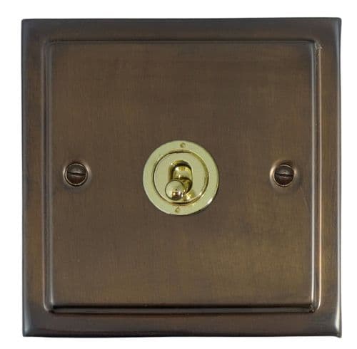 G&H TMBZ385-PB Trimline Plate Medium Bronze 1 Gang Intermediate Toggle Light Switch