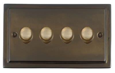 G&H TMBZ524-AB Trimline Plate Medium Bronze 4 Gang 1 or 2 Way LED Dimmer Switch